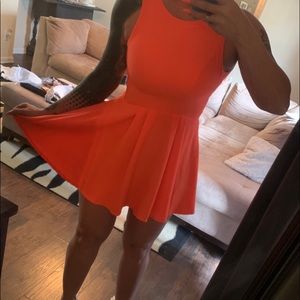 Neon coral Gianni Bini skater dress SZ Small